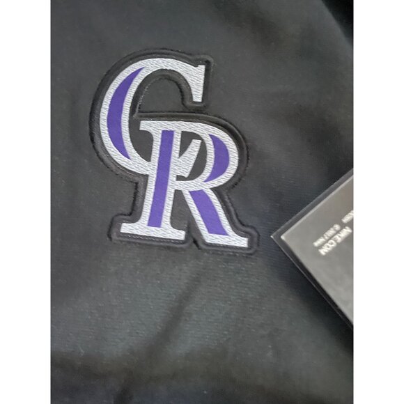 Nike Colorado Rockies Elite 1/2 Zip Jacket Coat Small Dri-FIT Technology Black - Picture 3 of 10